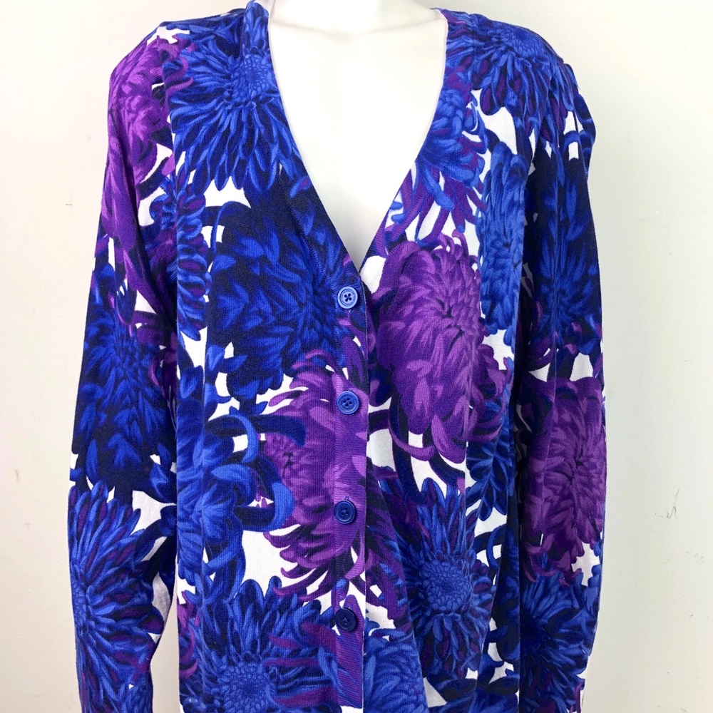 Isaac Mizrahi Live Floral Cardigan Button Up